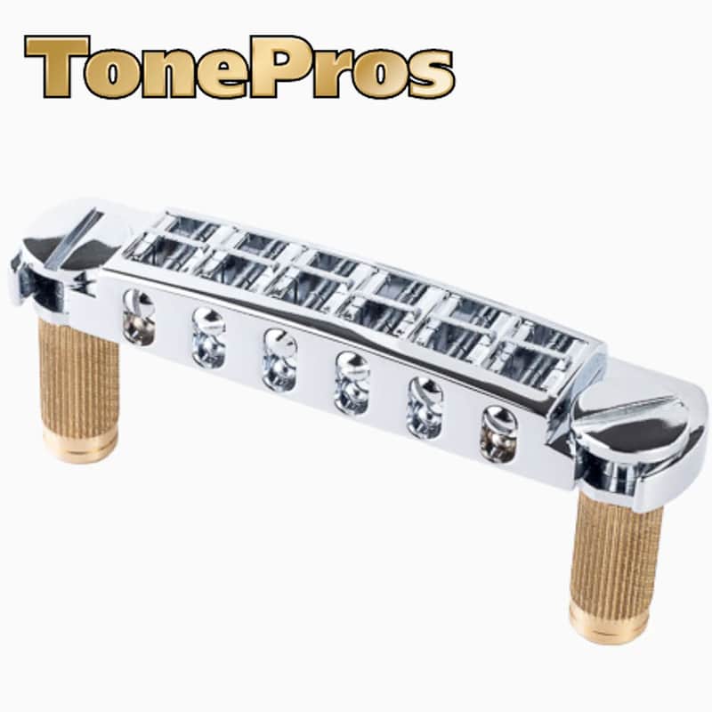NEW Tonepros AVT2M Wraparound Bridge with METRIC Locking Studs - CHROME image 1