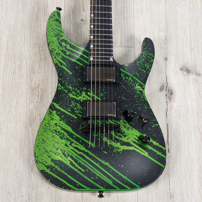 ESP USA Horizon-II Guitar, Ebony Fretboard, EMG 81X / 85X Pickups, Alien Blood Splatter image 1