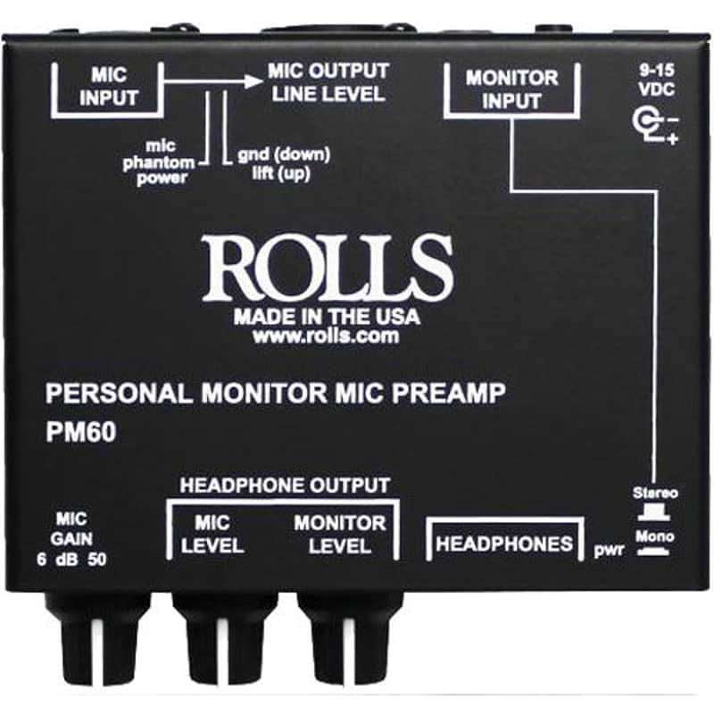 Rolls PM60 Personal Monitor Mic Preamp image 1