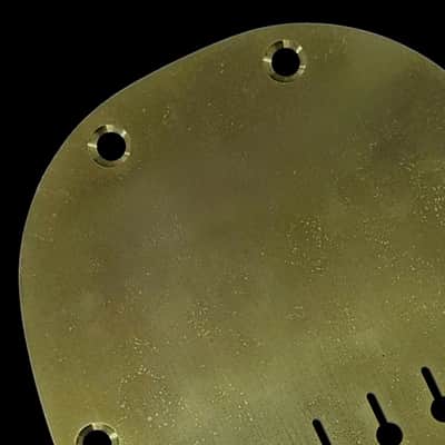 Jazzmaster Jaguar Hardtail Bridge Conversion Plate - 52mm String Spacing - Aged Brass image 3