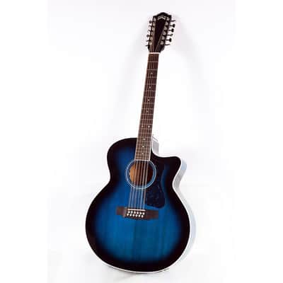 Guild F-2512CE Deluxe 12-String Cutaway Jumbo Acoustic-Electric Guitar Regular Dark Blue Burst image 1