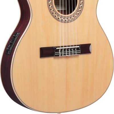 Ibanez GA Series GA34STCE Thinline Solid Top Classical Acoustic-Electric Guitar Natural image 2