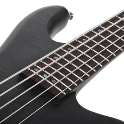 Schecter Stiletto Studio-5 Electric Bass. See-Thru Black Satin (STBLS) image 10