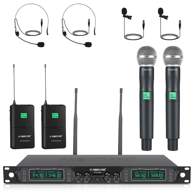 PHENYX PRO PTU-5000-2H2B | UHF Fixed Frequency Quad Wireless Microphone System NEW - STANDARD image 1