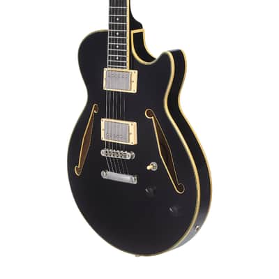 D'Angelico DAESSTSBKSNS EXCEL SS TOUR Single Cutaway Semi-Hollow Body 3 Piece Maple/Walnut/Maple Neck 6-String Electric Guitar w/Gig Bag image 3