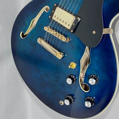 Olson 12 String Semi-Hollow Electric Guitar - Blueburst image 9