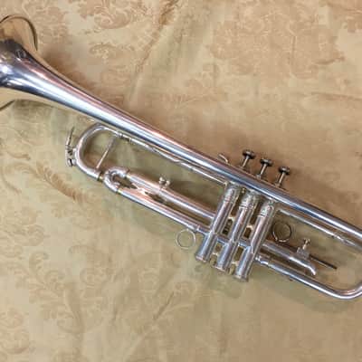 Pre-War Fabrication Francais Perfectionee Silver Plated Trumpet by Besson-c.1925 image 2