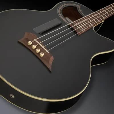 Warwick RockBass Alien Deluxe Hybrid Thinline, 4-String - Solid Black Satin image 1