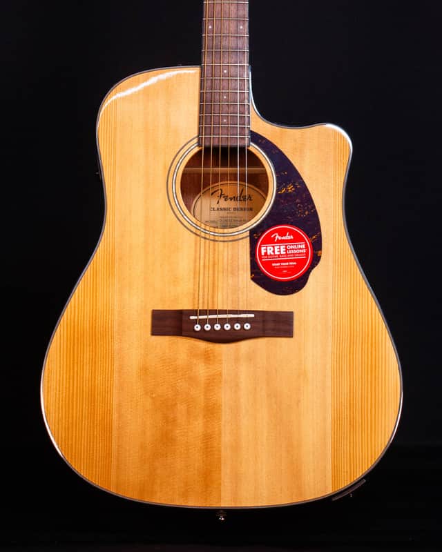 Fender CD-140SCE Dreadnought, Walnut FB, Natural with Case image 1
