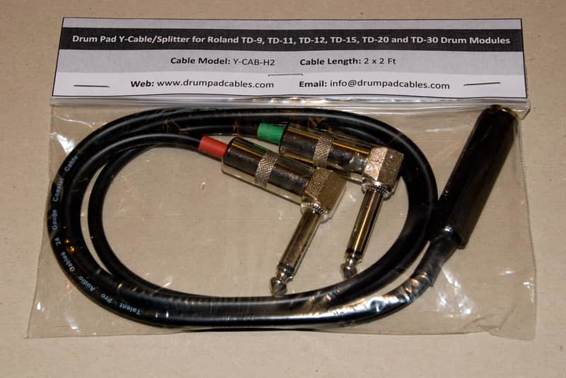 Y-cable/splitter for Roland drum modules TD-9/11/15/17/20/27/30/50 image 1