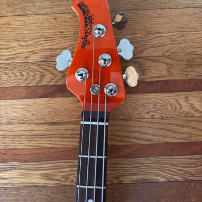 Ernie Ball Music Man Sting Ray 4 2003 - Translucent Orange Left Handed image 4
