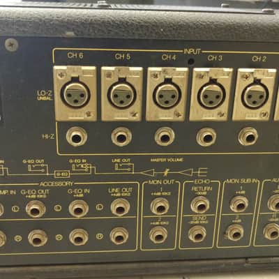 Yamaha EM-150 II 1970s Black Tolex Vintage Powered Mixing Console