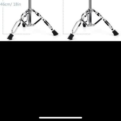 Zenison Snare Drum Stand Height Adjustable Double Braced Chrome image 3
