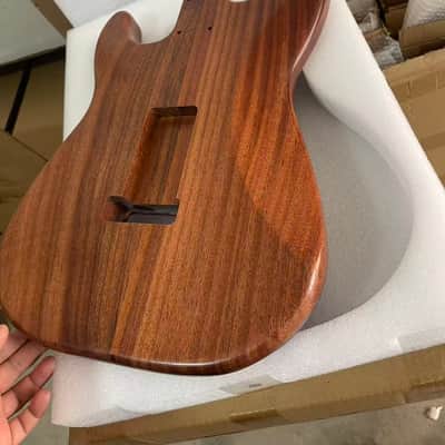 1 Burl Wood & Purple Epoxy Resin Guitar Body Single-Single-Humbucker pickup setup River table style Resin wood resin veneer Mahogany strat Electric guitar body SSH image 7