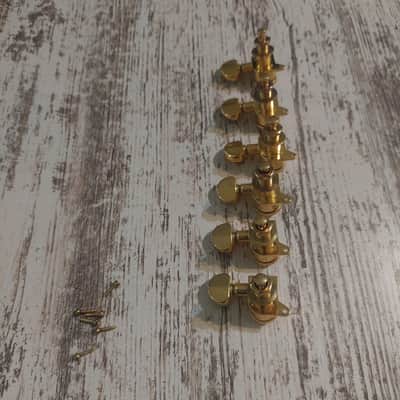 Grover Gold 506G6 Mini Locking 6-in-Line Rotomatic Tuners - 18:1 image 1