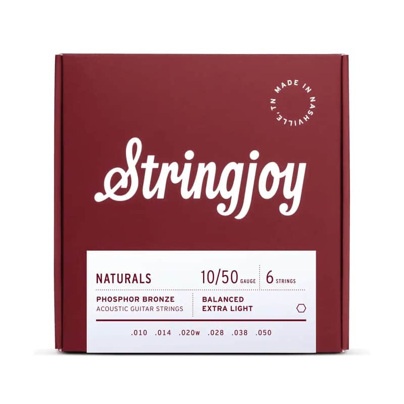 Stringjoy Naturals Phosphor Bronze Acoustic Guitar Strings - 10-50 Extra Light Gauge image 1