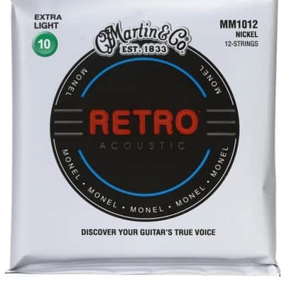 Martin MM13 Retro Monel Medium Acoustic Guitar Strings, .013-.056