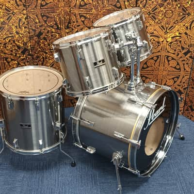 1990s Pearl Export Shell Pack in Brushed Steel – 22″,12″,13″ & 16″ image 10