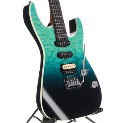 Charvel Pro-Mod Plus Dinky DK24 HSS 2PT EB QM, Ebony Fingerboard - Blue Curaçao (Q5)(00415) (00415) image 3