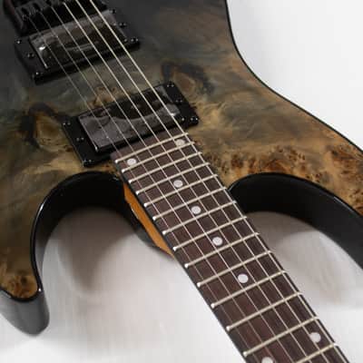 Schecter C-1 Standard Electric Guitar - Black Fade Burst Burl image 6