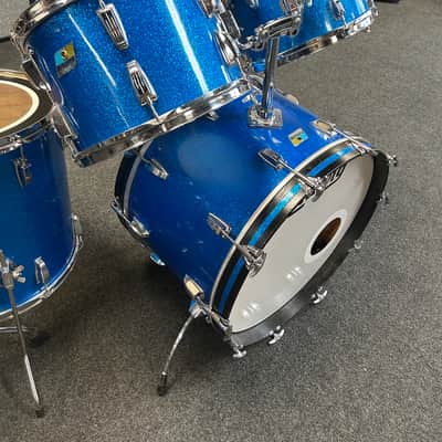 Vintage Ludwig Blue Sparkle 1970s Drum Set 22/16/13/12/8/6 w/ Atlas Stands and Extras #2555 image 16