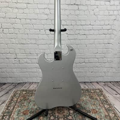 Telestar Mona (Silvertone/Danelectro 1457 Inspired) Electric Guitar w/Amplifier Case (Silver Sparkle) image 8