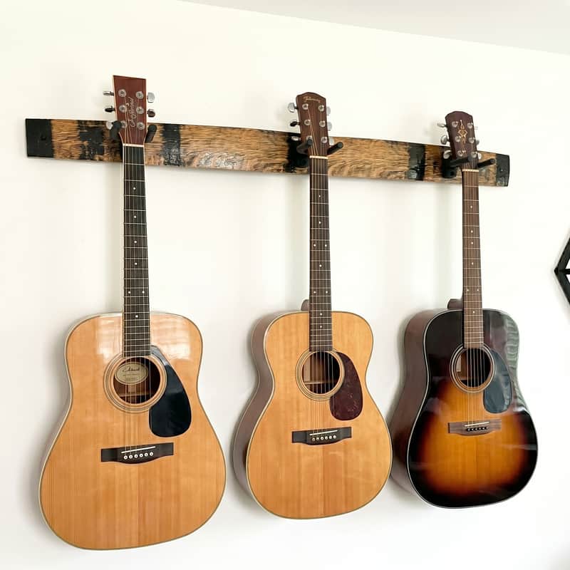 Bourbon Barrel 3 Guitar Hanger Accessories Rack image 1