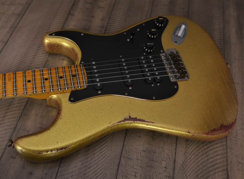 American Fender Stratocaster Relic Custom Gold Sparkle HSS Texas Specials image 1