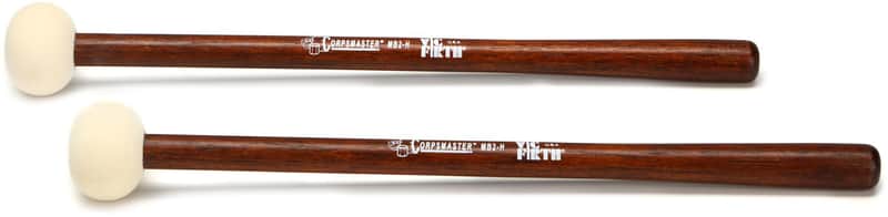 Vic Firth Corpsmaster Bass Drum Mallets - Medium Head - Hard (5-pack) Bundle image 1