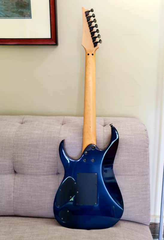 1997 Ibanez RG 7620 Metalic Blue 7 String Guitar with OHSC and
