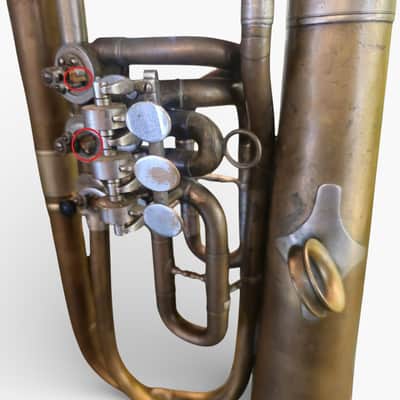 J. Altrichter Rare Antique BBb Tuba Brass Germany Frankfurt Late 19th Early 20th Century image 5