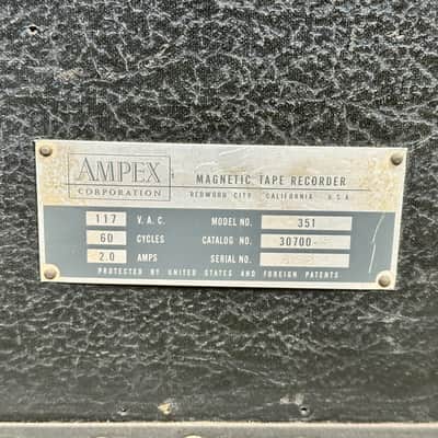 Ampex 350 / 351 Reel To Reel Transport Magnetic Tape Recorder w/ Original Case image 12