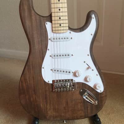 Custom Stratocaster right handed electric guitar with maple neck 2021 brown image 1