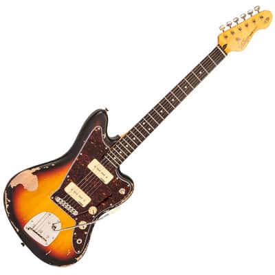 Vintage V65 ICON Vibrato Electric Guitar ~ Distressed Tobacco Sunburst image 1