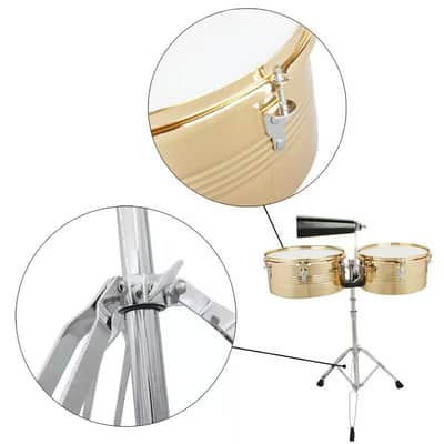 Timbales Instrument 13 Inch & 14 Inch Timbales Drum Set, Strong Durabilit image 1
