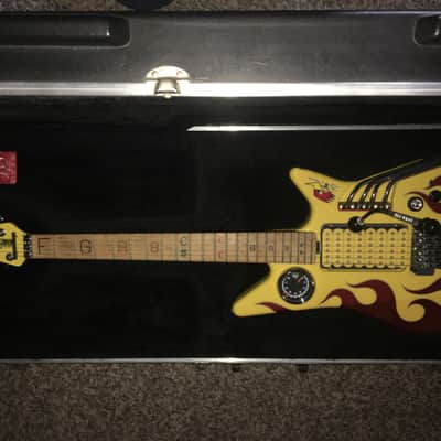 Ernie Ball Music Man Albert Lee Mr Horsepower Nigel Tufnel Spinal Tap 2001 Yellow w/Red Flame Graphi image 4
