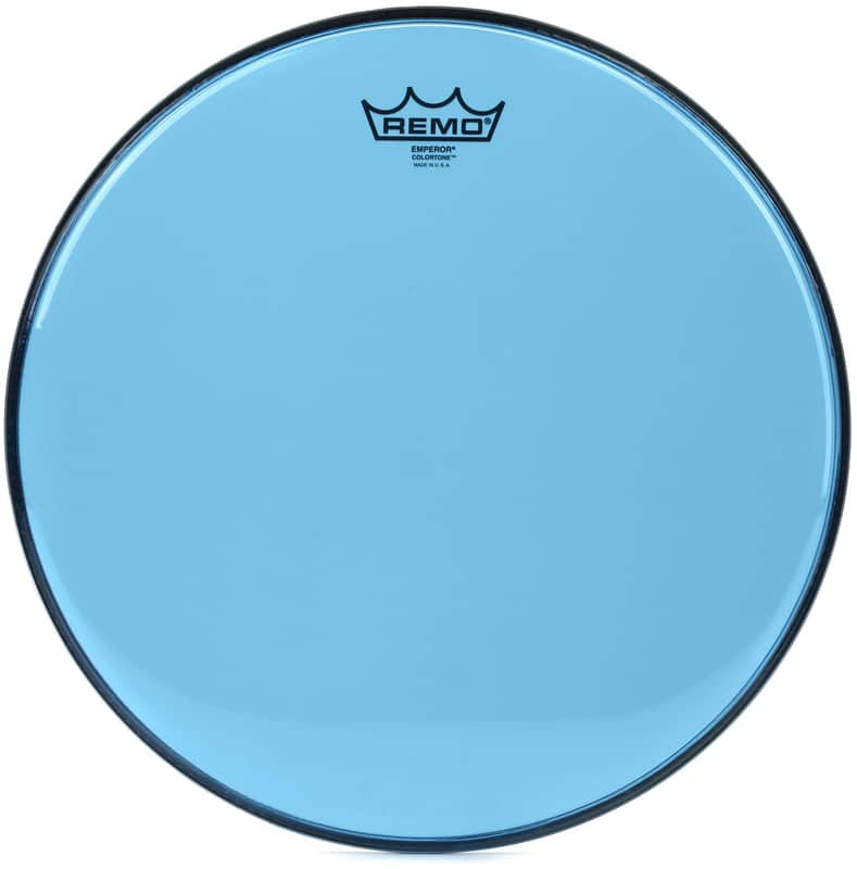 Remo Emperor Colortone Blue Drumhead - 14 inch (2-pack) Bundle image 1