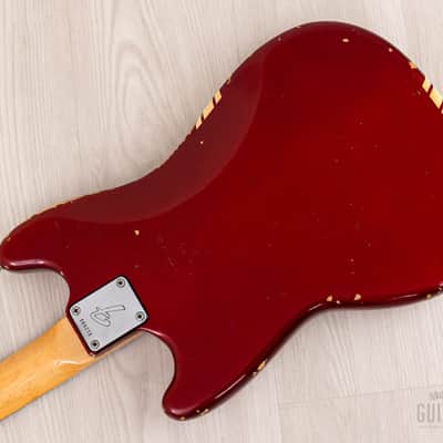1974 Fender Competition Mustang Vintage Offset Guitar Competition Red w/ Case image 15
