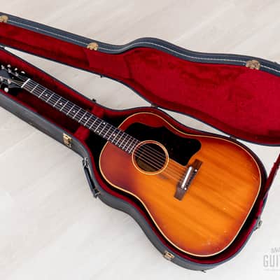 1961 Gibson J-45 ADJ Vintage Dreadnought Acoustic Guitar Cherry Sunburst w/ Case image 19