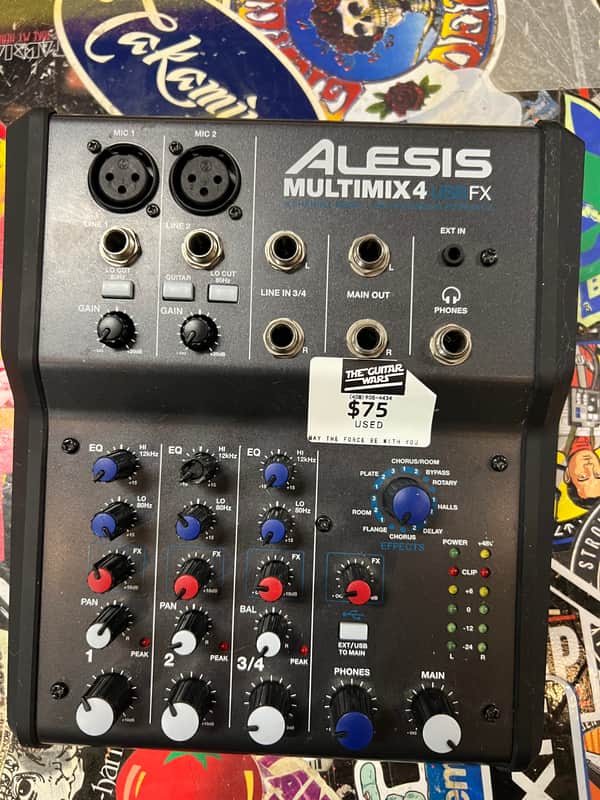 Alesis MultiMix 4 USB FX 4-Channel Mixer with Effects 2010s - Black image 1