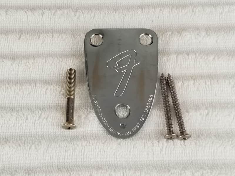 1976-81 Fender 3 Bolt Neck Plate - With Screws image 1