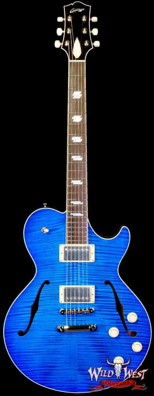 Collings SoCo Deluxe Premium Flame Maple Top Rosewood Fingerboard Lollar Low Wind Imperial Humbuckers Sapphire Blue image 1