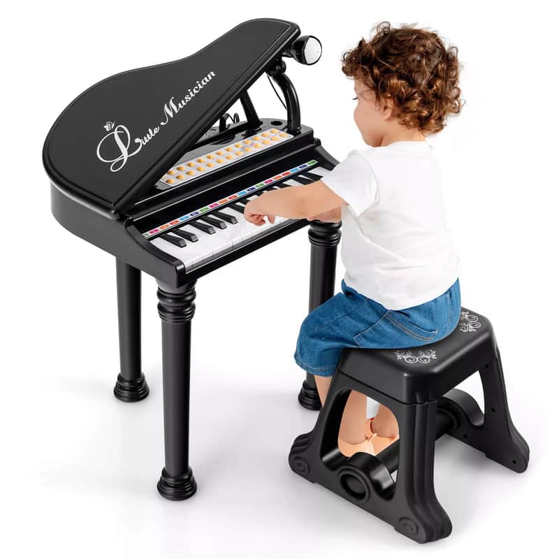 Kids 31-Key Piano Keyboard Toy with Stool & Microphone | Toddler Musical Instrument for Learning and Fun | Perfect Gift for Ages 3+ image 1