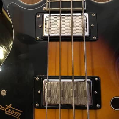 Hagstrom Viking Left Handed Semi Hollow Bass Guitar Tobacco Sunburst Lefty image 10