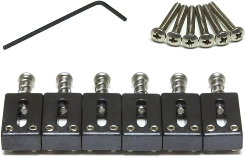 Graph Tech String Saver Saddles (6) for Strat/Tele Guitar, BLACK PS-8000-F0 image 1