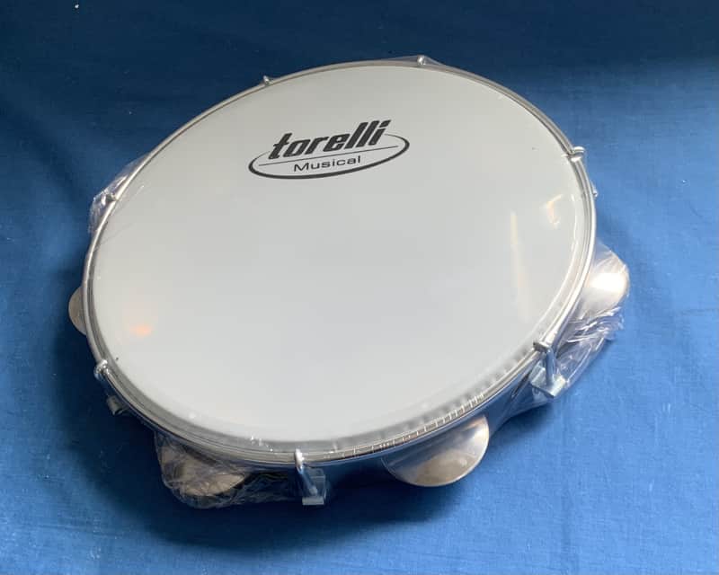 10" Torelli Brazilian Handmade Pandeiro Tambourine Nylon Skin and White Inject Plastic Body image 1