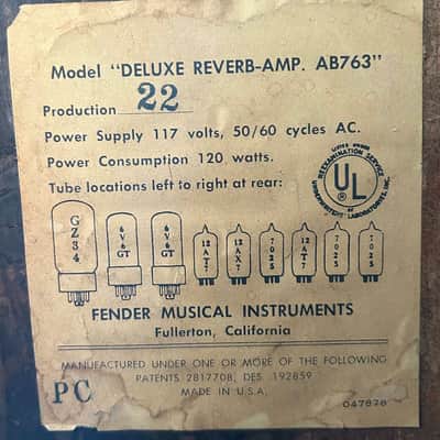 1966 Fender Deluxe Reverb Black Panel Guitar Amp image 4
