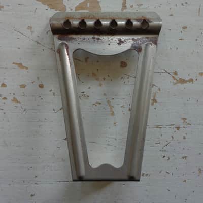 Vintage Parlor Guitar Tailpiece - Bell Regal Kay Harmony - 4 1/2" Trapeze - Heavy Relic image 1