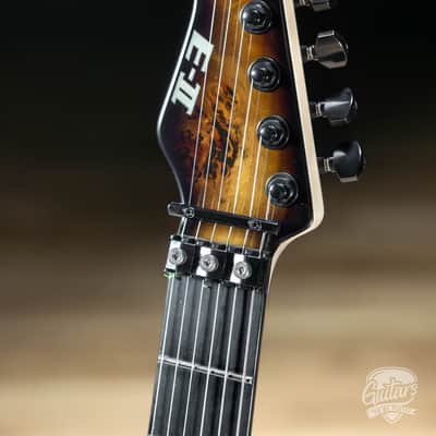 ESP E-II SN-II Left-Handed Burled Maple Top Guitar w/ Case – Nebula Black Burst image 5