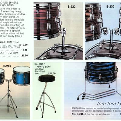 Ludwig Standard S-245 Double Tom Stand Vintage 70s - LDTS-802-STD image 24